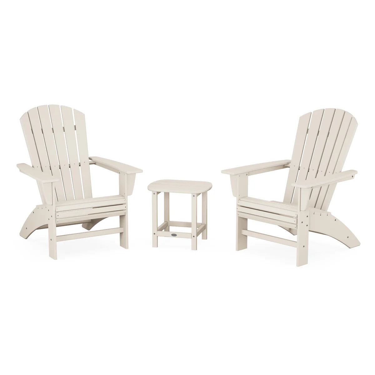 Nautical 3-Piece Curveback Adirondack Set